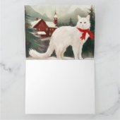 Carte Chat Angora turc en Noël de neige (Intérieur)