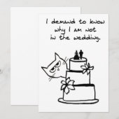 Carte Chat Angry veut faire partie du Mariage (Devant / Derrière)