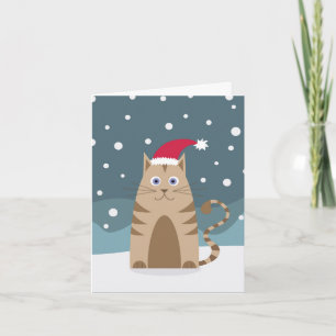 Carte Chat animal de compagnie en caricature avec chapea