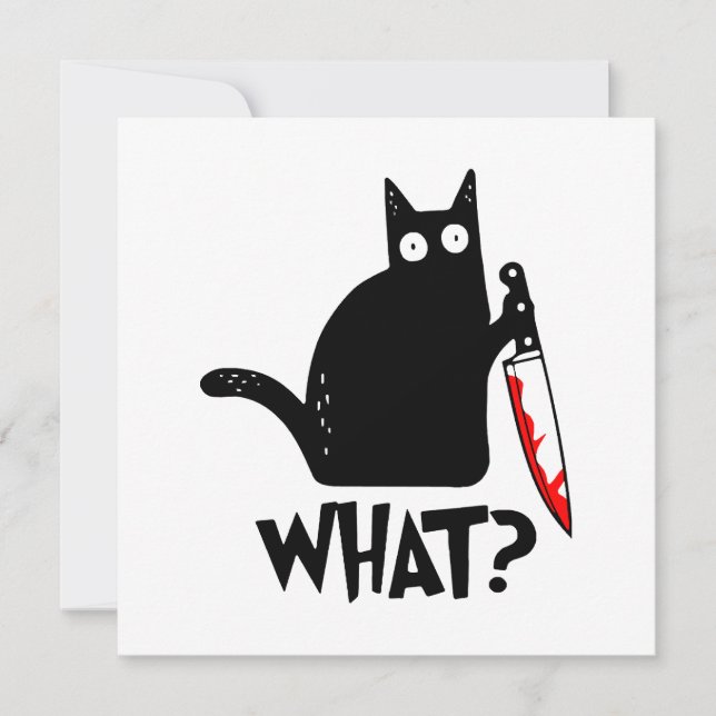 Carte Chat assassin avec couteau (Devant)