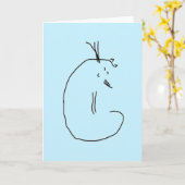 Carte chat assise (Fleur jaune)