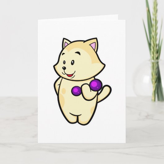 Carte Chat au biceps en entraînement avec haltère (Devant)