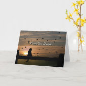 Carte Chat au coucher du soleil Sympathie Mettre Chat à (Fleur jaune)