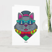 Carte Chat au jeu d'échecs avec le pion (Dos)