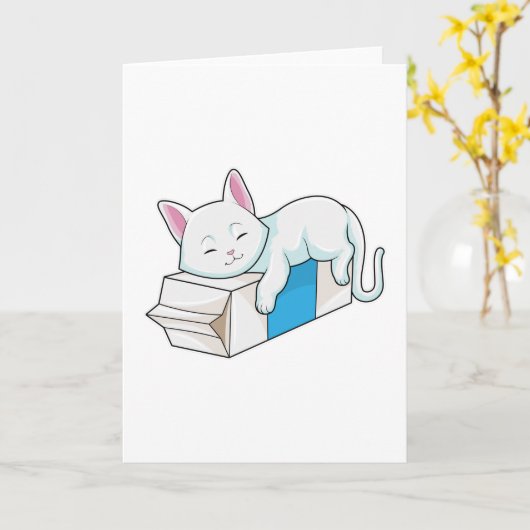 Carte Chat au lait (Fleur jaune)