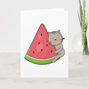 Carte Chat au melon d'eau