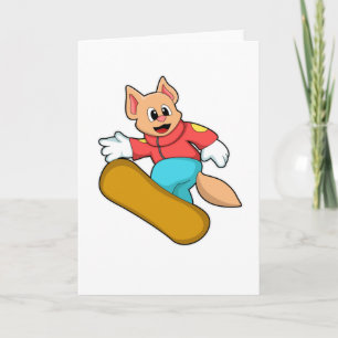 Carte Chat au Snowboard Sports