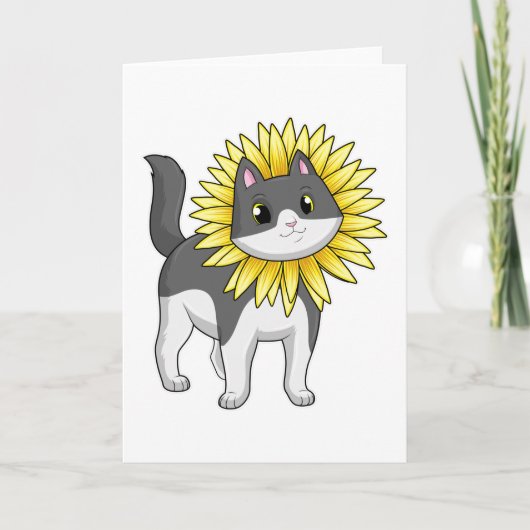 Carte Chat au Tournesol (Devant)