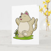 Carte Chat au Yoga (Fleur jaune)
