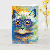Carte Chat aux yeux de fleurs | Louis Wain | Pos (Fleur jaune)