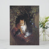 Carte Chat avec chatons Henriette Knip 1844 (Debout devant)