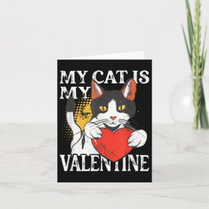 Carte Chat Avec Coeur Mon Chat Est Mon Valentin
