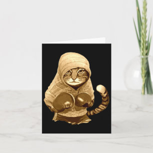 Carte Chat avec gants de boxe