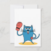 Carte Chat avec gants de boxe (Devant)