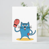 Carte Chat avec gants de boxe (Debout devant)