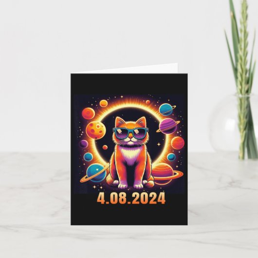Carte Chat Avec Gles Éclipse Solaire (Devant)