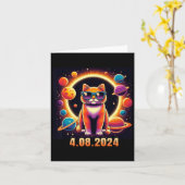 Carte Chat Avec Gles Éclipse Solaire (Fleur jaune)
