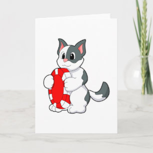 Carte Chat avec jeton de poker