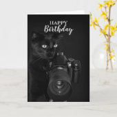 Carte Chat avec la caméra (Fleur jaune)