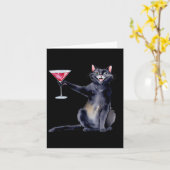 Carte Chat Avec Martini Gl Tail (Fleur jaune)