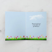 Carte Chat avec Orange Tulips se tirer bien (Intérieur)