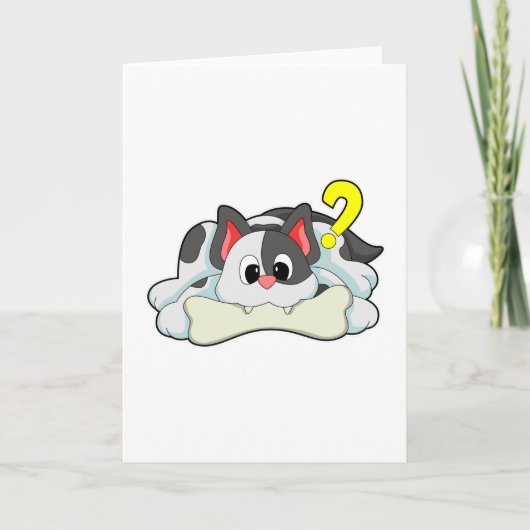 Carte Chat avec os (Devant)