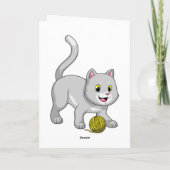 Carte Chat avec pelote de laine (Dos)