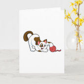 Carte Chat avec Pelote de Laine (Fleur jaune)