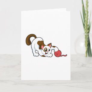 Carte Chat avec Pelote de Laine