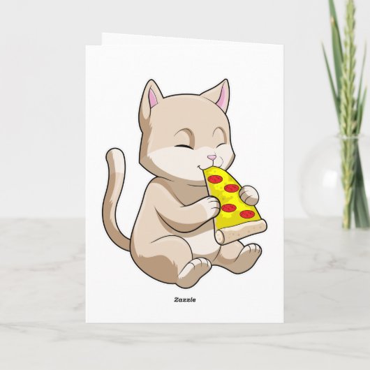 Carte Chat avec Pizza (Dos)