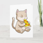 Carte Chat avec Pizza (Devant)