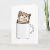 Carte Chat avec tasse à café (Devant)