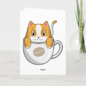 Carte Chat avec tasse de café (Dos)