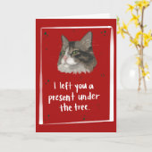 Carte Chat Barf Funny Noël (Fleur jaune)