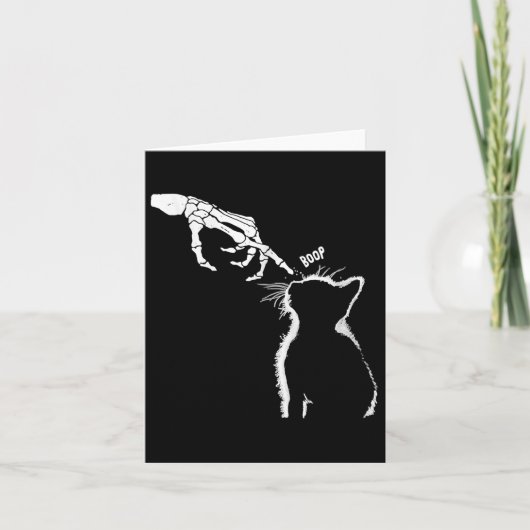 Carte Chat Black Lover Skeleton Main Boop Funny Hallowee (Devant)