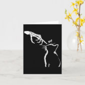 Carte Chat Black Lover Skeleton Main Boop Funny Hallowee (Fleur jaune)