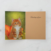 Carte Chat Blanc Chatons Fleurs "En pensant à vous (Intérieur)