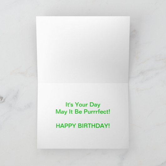 Carte Chat blanc : Feu Anniversaire (Intérieur)