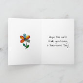 Carte Chat Boho, Fleurs & Papillon Pensée pour Toi (Intérieur)