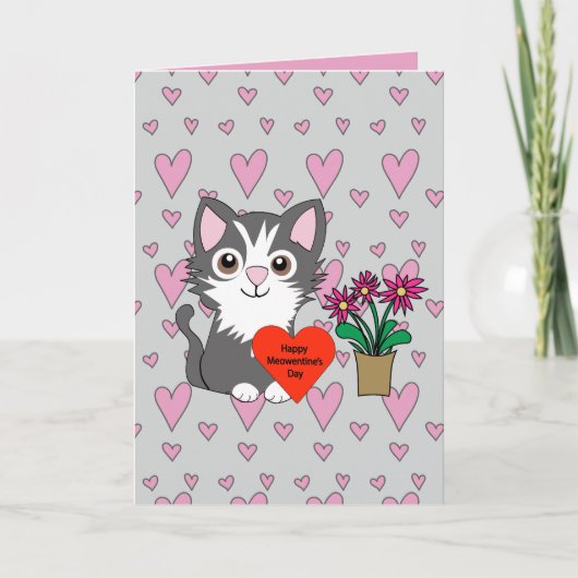 Carte Chat Bonne Fête de la Saint-Valentin (Devant)