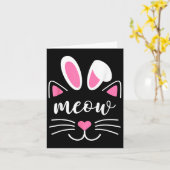 Carte Chat Bunny Cute Fun Chat Pour Filles Chat Pâques F (Fleur jaune)
