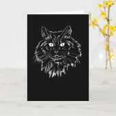 Carte Chat cadeau de chat en forêt norvégienne (Fleur jaune)