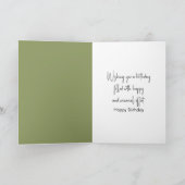 Carte Chat calicot d'anniversaire sur un tabouret de ser (Intérieur)
