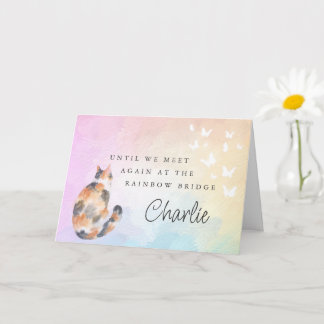 Carte Chat calicot Pont arc-en-ciel Sympathie perte d'an