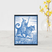 Carte Chat cavalier sorcier drôle mignon mème (Fleur jaune)