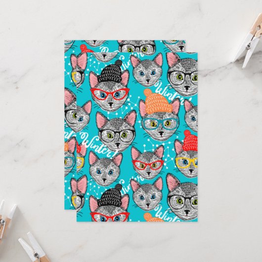 Carte Chat chapeauté (Devant/Arrière en situation)