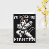 Carte Chat-chasseur féroce à fourrure (Fleur jaune)