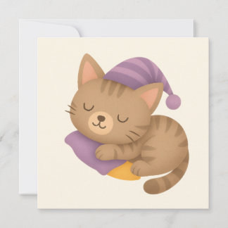 Carte Chat chaton endormi