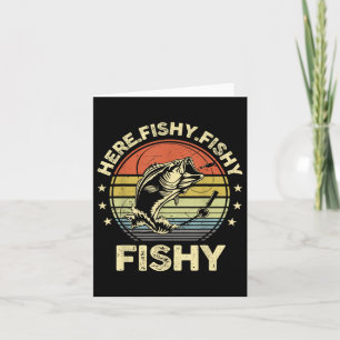 Carte Chat Chemise de Pêche Ici-Poisson B Poisson Drôle