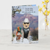 Carte Chat & Chien Western Funthday pour Fils ou Homme (Fleur jaune)